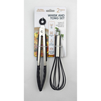 2-Piece Whisk & Tong Set – Versatile and Stylish in Black-0