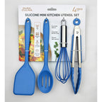 4-Piece Blue Mini Silicone Tool Set – Versatile, Non-Stick, and Stylish-1