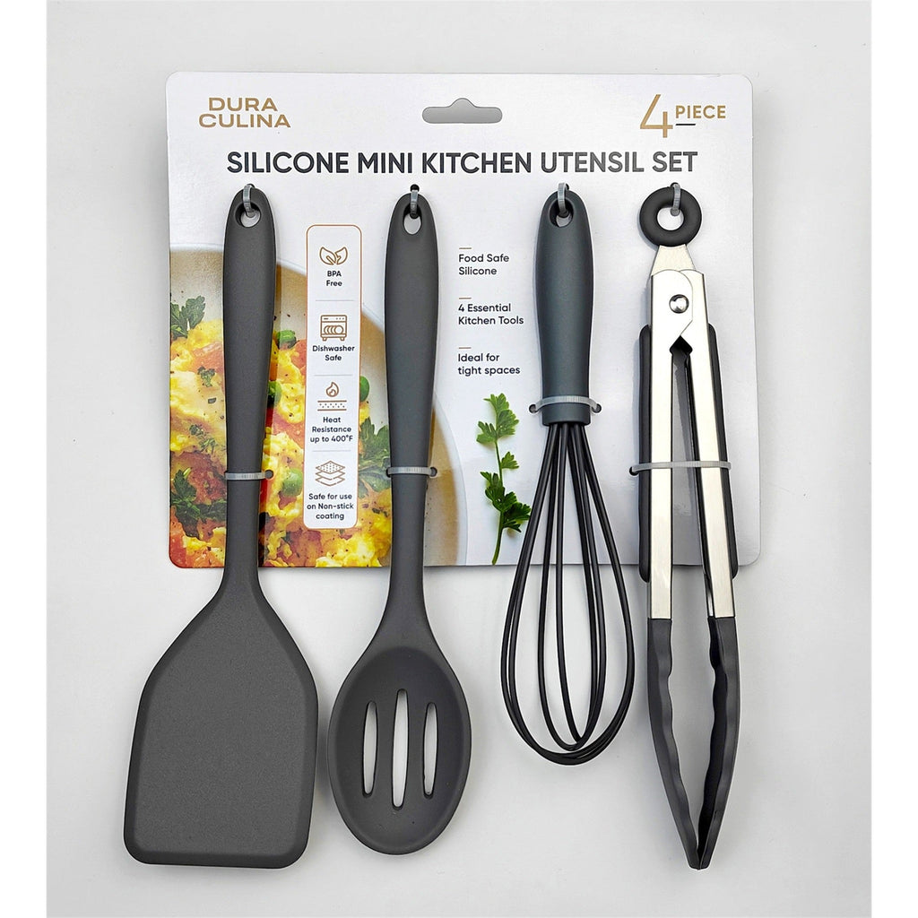 4-Piece Grey Mini Silicone Tool Set – Versatile, Non-Stick, and Stylish-1