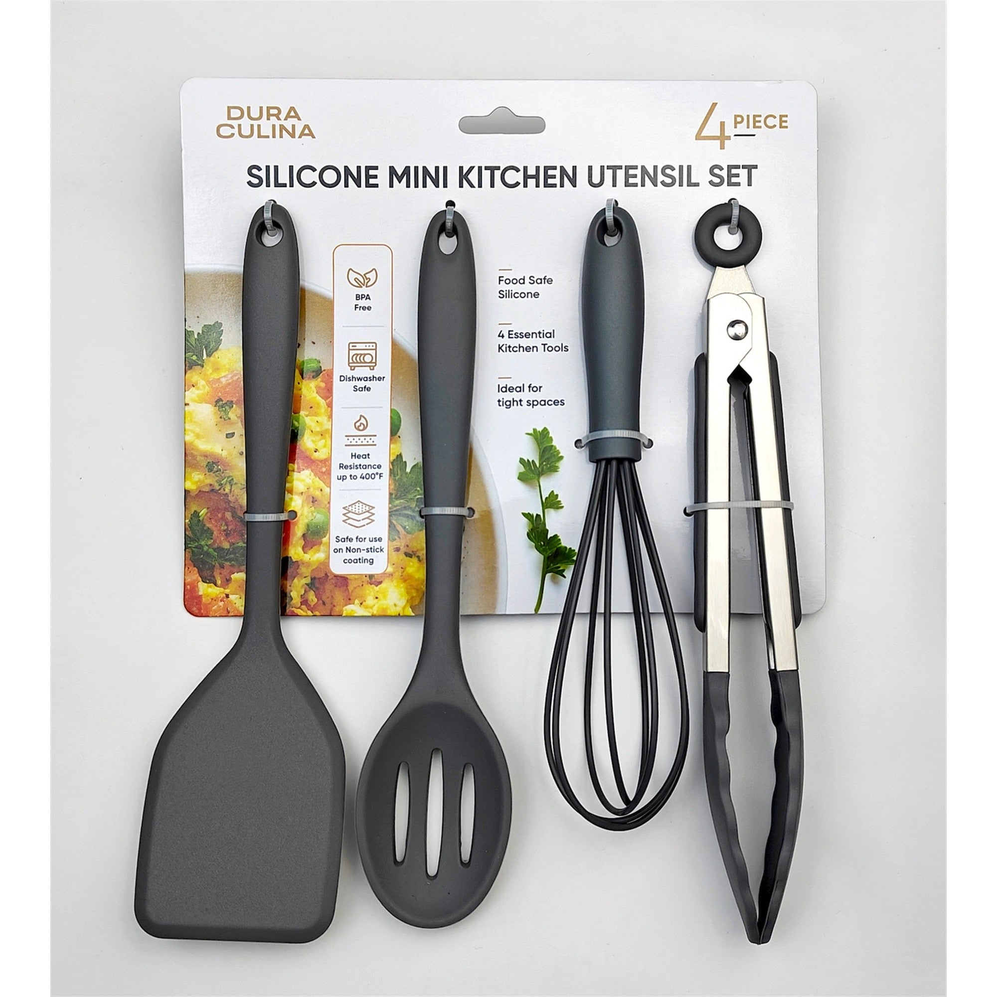 4-Piece Grey Mini Silicone Tool Set – Versatile, Non-Stick, and Stylish-1