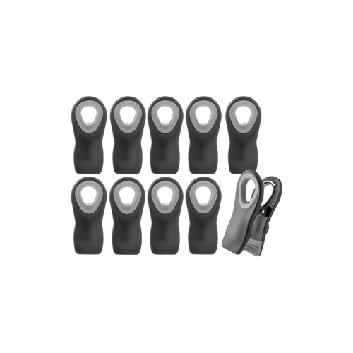 10-Piece Magnetic Bag Clip Set, Black-0