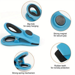 10-Piece Magnetic Bag Clip Set, Multi Blue-2