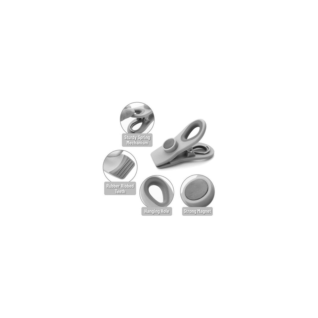 10-Piece Magnetic Bag Clip Set, Greys-1