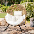 Cozy Outdoor Wicker Egg Chair with Soft Cushion-1