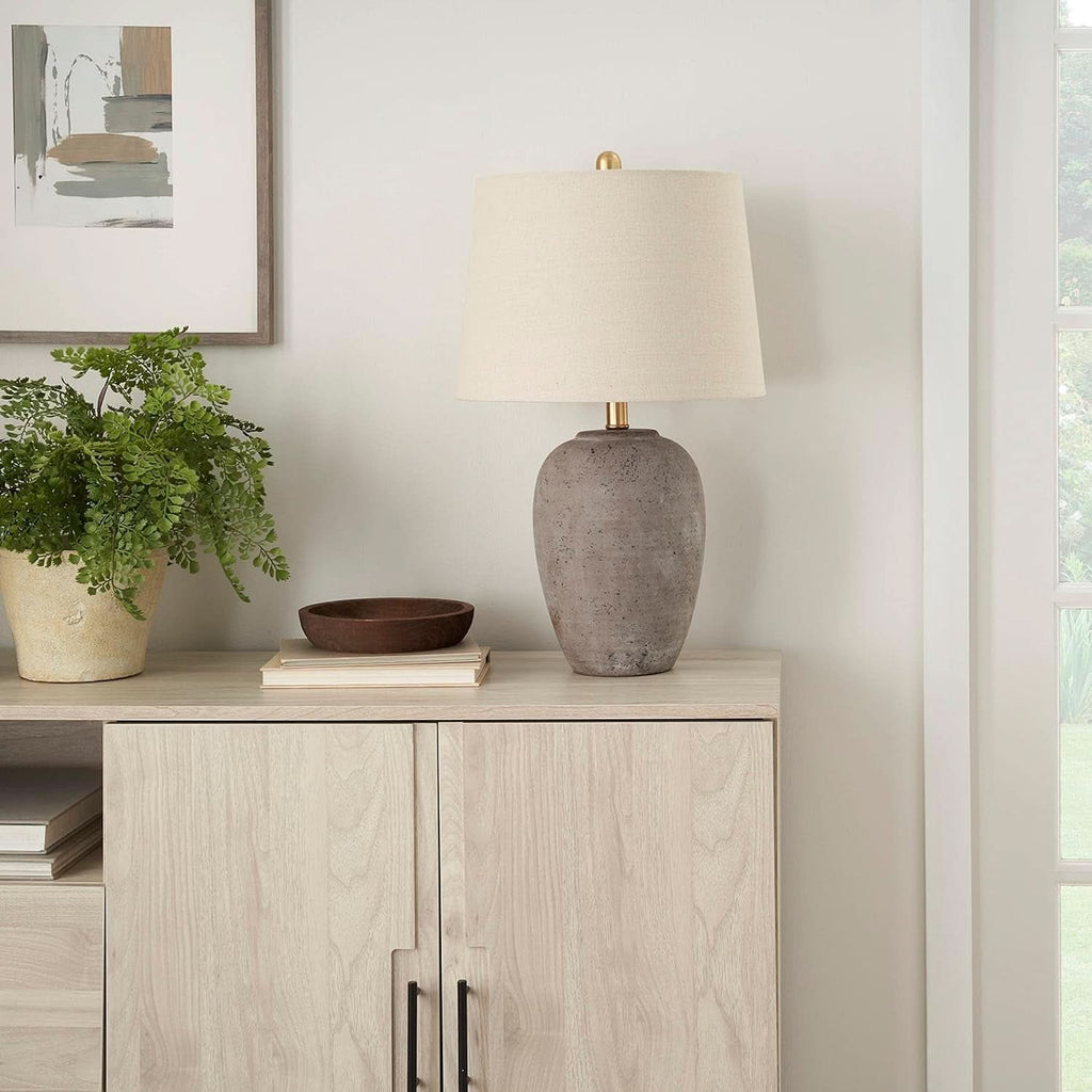 Greyish Brown Weathered Farmhouse Table Lamp 23 Inch-2
