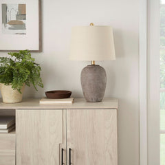 Greyish Brown Weathered Farmhouse Table Lamp 23 Inch-2