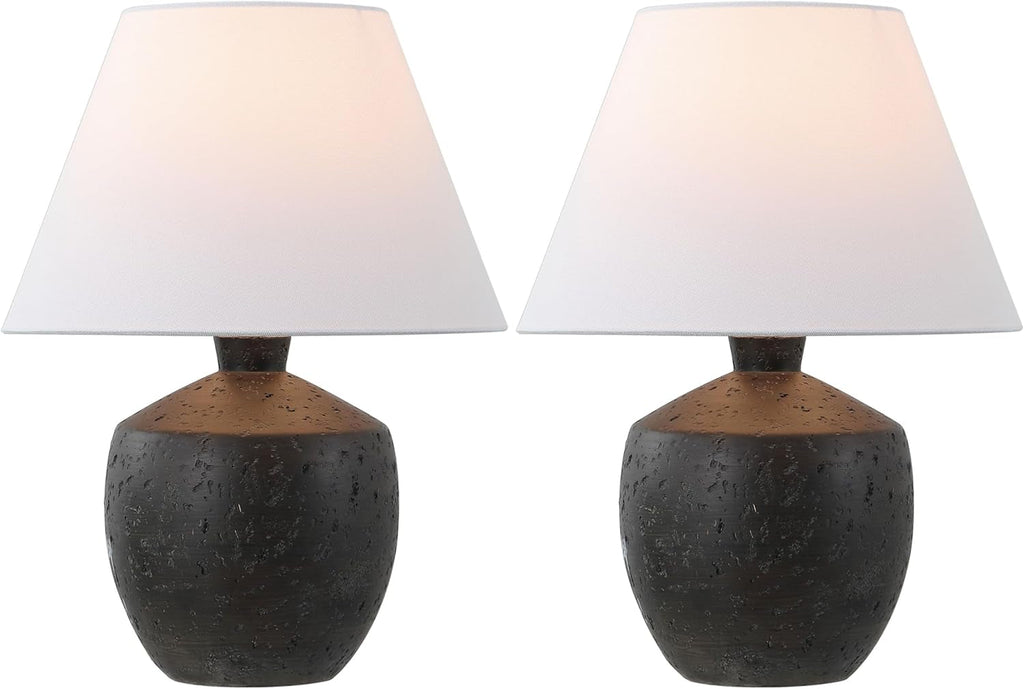 18 Inches Coal Black Matte Concrete Designer Table Lamps-1