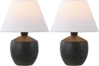 18 Inches Coal Black Matte Concrete Designer Table Lamps-1
