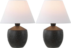 18 Inches Coal Black Matte Concrete Designer Table Lamps-1