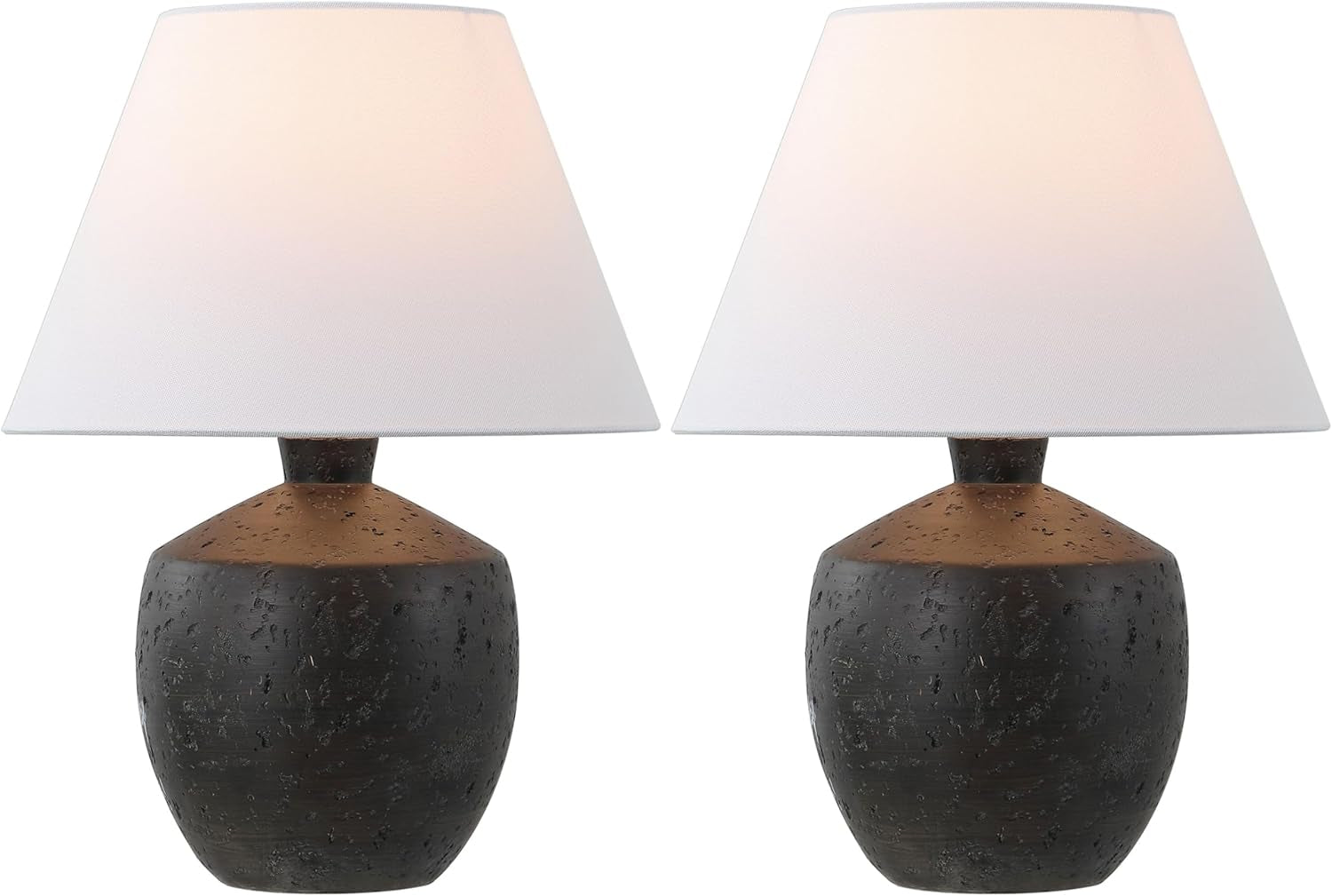 18 Inches Coal Black Matte Concrete Designer Table Lamps-1