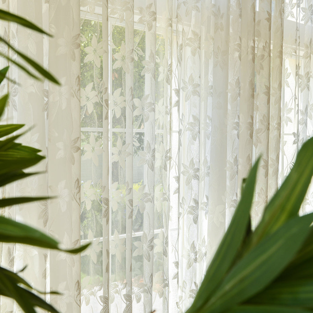 Custom Semi-Sheer Lace Voile Curtains-3