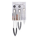 3-Piece Kitchen Tong Set For Versatile Cooking & Serving (Gray, Black, White)-0