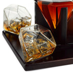 Diamond Whiskey and Wine Decanter, 750ml With 4 Diamond Glasses-4