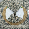 Set of 4 Floral Block Print Dinner Napkins-8 Kamal
