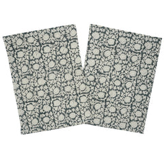 Set of 4 Floral Block Print Dinner Napkins-8 Kamal