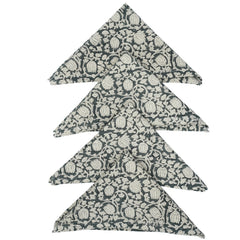 Set of 4 Floral Block Print Dinner Napkins-8 Kamal