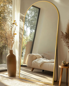 Full Length Floor Mirror 71x28 Inches Gold Aluminum Frame-0