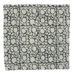 Set of 4 Floral Block Print Dinner Napkins-8 Kamal