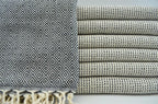 DOTTY DIAMOND BLACK TURKISH TOWEL-0