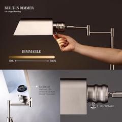 Arcadia Brushed Nickel Floor Lamp Dimmable Adjustable-2