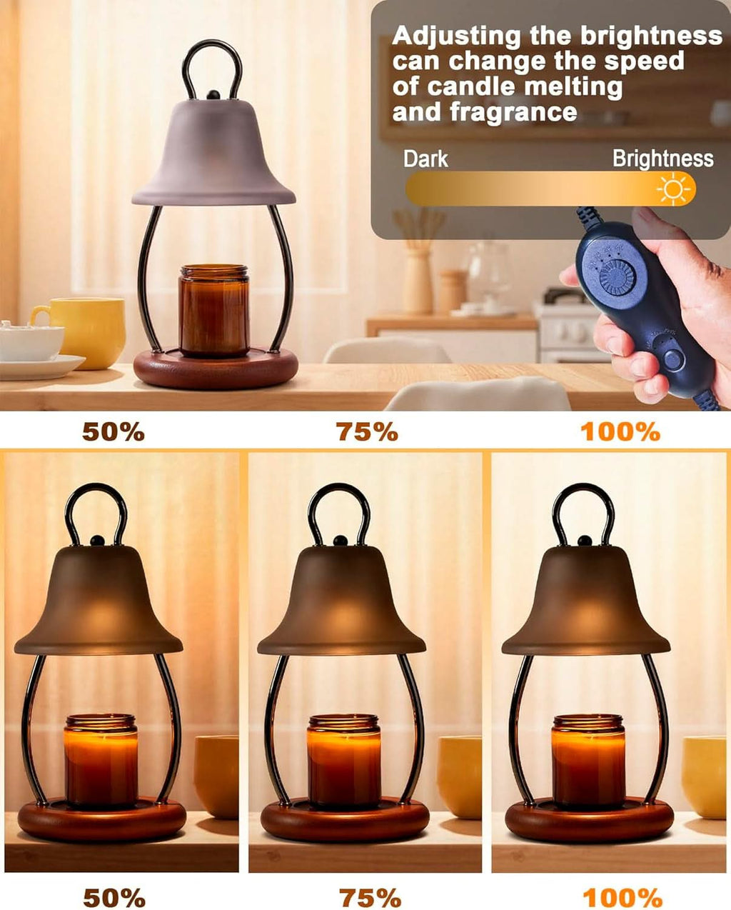 Industrial Black Stainless Candle Warmer Lamp Timer