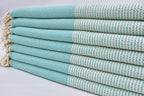 DOTTY DIAMOND TURQUOISE TURKISH TOWEL-3