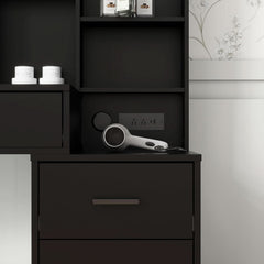 Black Vanity Desk With Large Mirror Illumination Mode-4