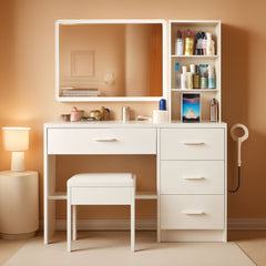 Vanity Desk With Ultra Bright Illuminated Mirror Storage-0