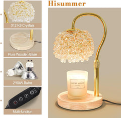 Candle Warmer Lamp Adjustable Height Crystal Lampshade