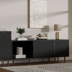 Black 65 Inch Television Stand Entertainment Center-4