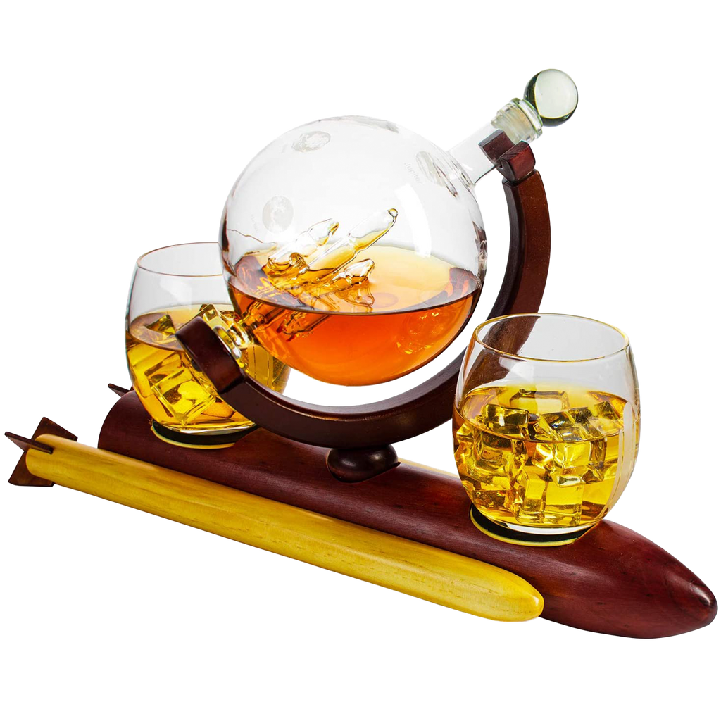 Rocket Whiskey Decanter Set, Planets Globe Decanter-1