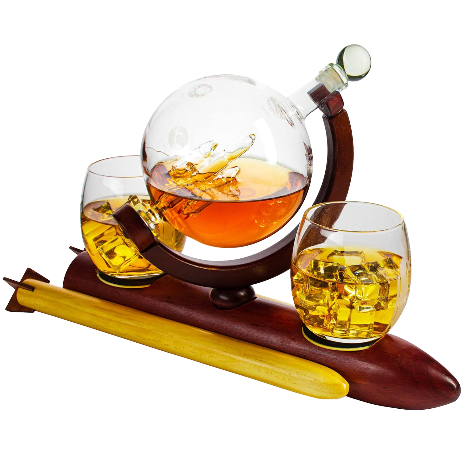 Rocket Whiskey Decanter Set, Planets Globe Decanter-1