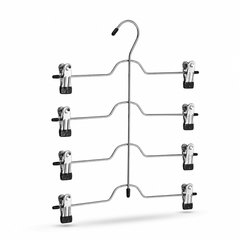 4 Tier Metal Skirt Hangers with Clips - 1 Case (30pcs)-1