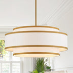 Gold Drum Chandelier 19.7 Inch Contemporary Lighting-0