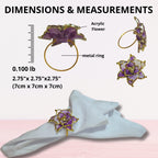 Charlo's Set of 4 Rose Party Delicate Flower Napkin Rings for Wedding, Thanksgiving, Christmas, Wedding, Banquet, Birthday-4