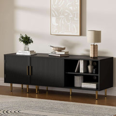 Black 65 Inch Television Stand Entertainment Center-3