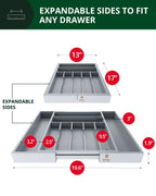 Silverware Drawer Organizer, Gray (9 Slots)-4