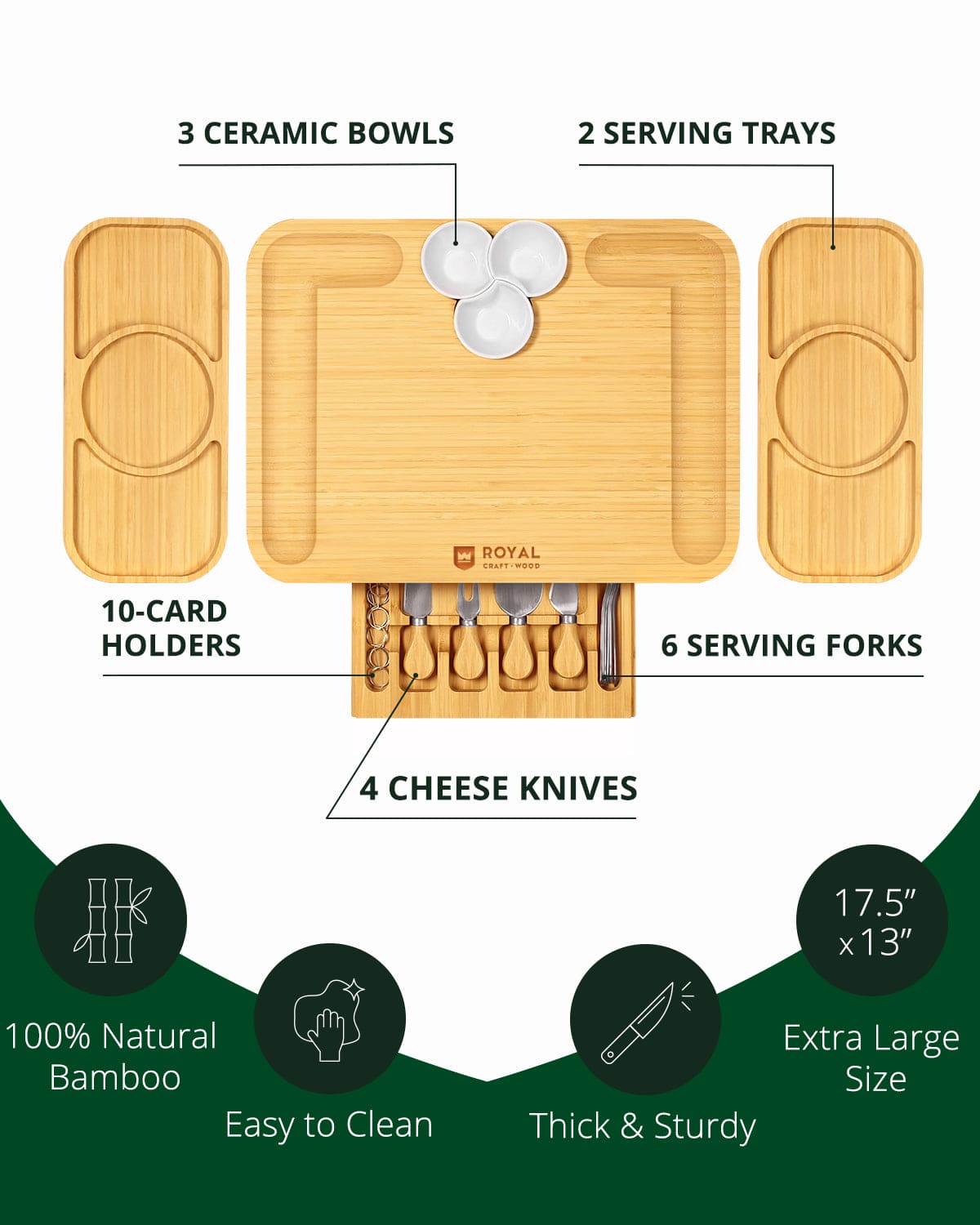 Cheese Board Set with Side Trays-1