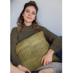 Wild Sage Green Gray and Cream Handmade Luxury Pillow-3