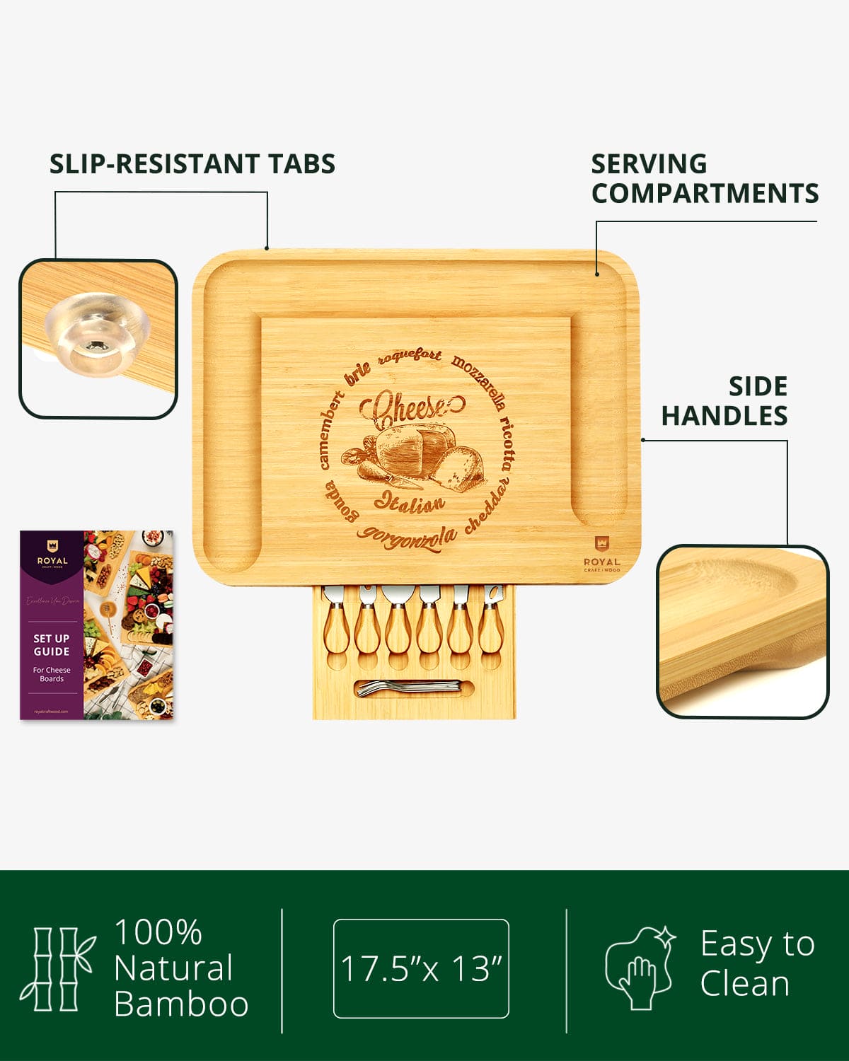 Cheese Board XXL with Cutlery Set-1