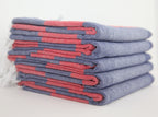 MONACO RED NAVY STRIPE TURKISH TOWEL-2