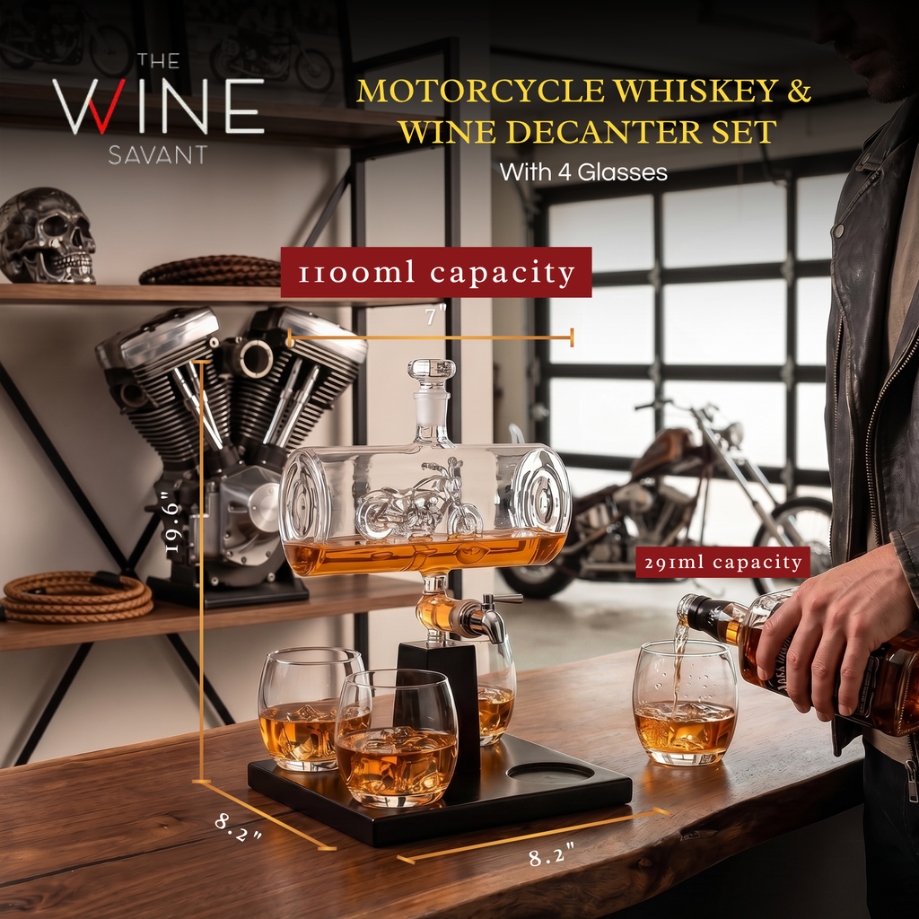 Motorcycle Decanter Whiskey & Wine Decanter Set 1100ml-1