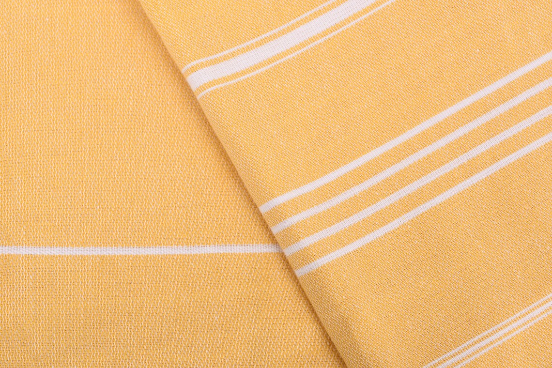 Mustard Monaco Turkish Towel – Lightweight Quick Dry Beach & Bath Towel, Luxury Turkish Cotton Spa Towel, Travel & Pool Towel-1
