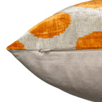Handmade Velvet Pillow – Gold Mustard Polka Dot Pattern, 16x24"