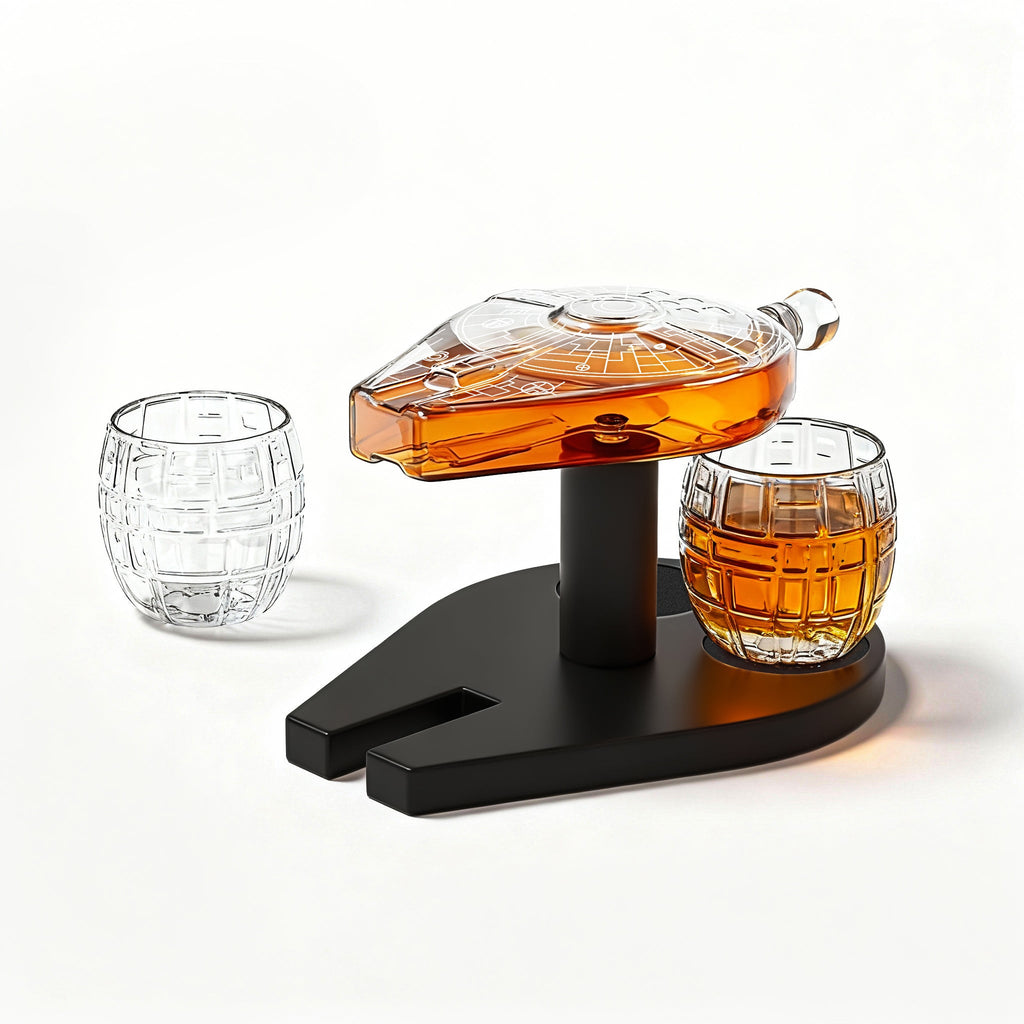 Galactic Cruiser Birthday Gifts for Men Dad, Galaxy Spaceship Whiskey Decanter Sets-1
