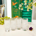 Vintage Art Deco Crystal Highball Ribbed Glass Set of 4 - 14oz-1