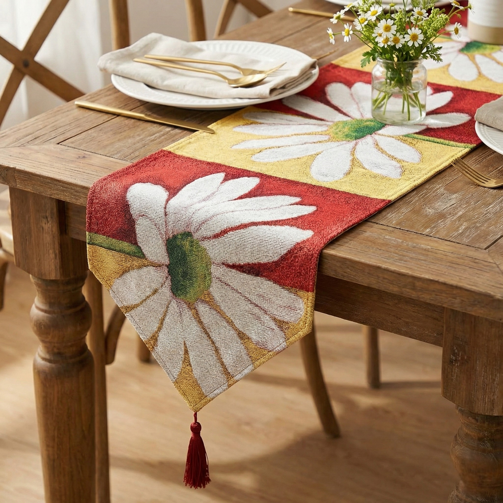 Tache Loves Me Not Daisy Tapestry Table Runner (9046)-0