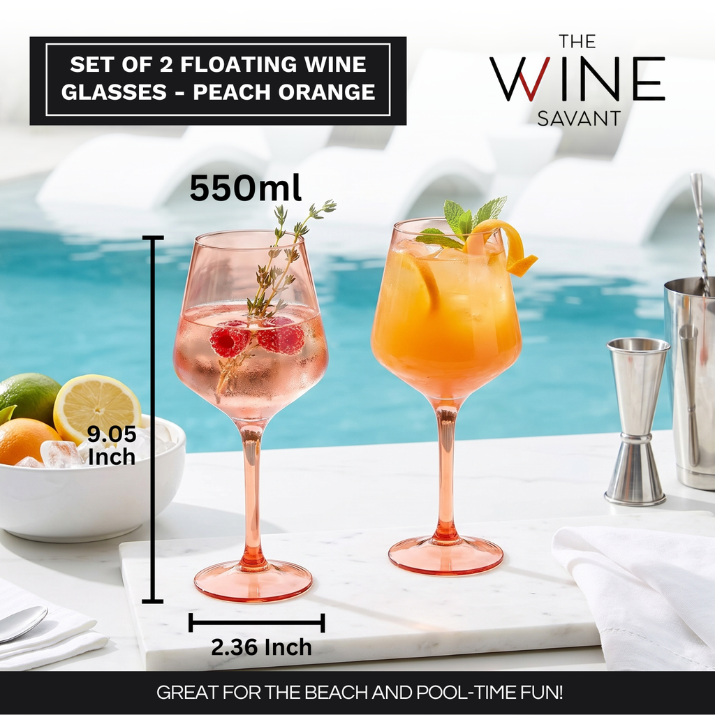 Floating Wine Glasses for Pool (18 Oz | Set of 2)