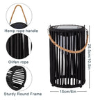10.5'' High Solar Lantern Outdoor Table Lamp Black 2Pcs-1