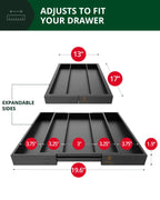 Utensil Drawer Organizer, Black (5 Slots)-2